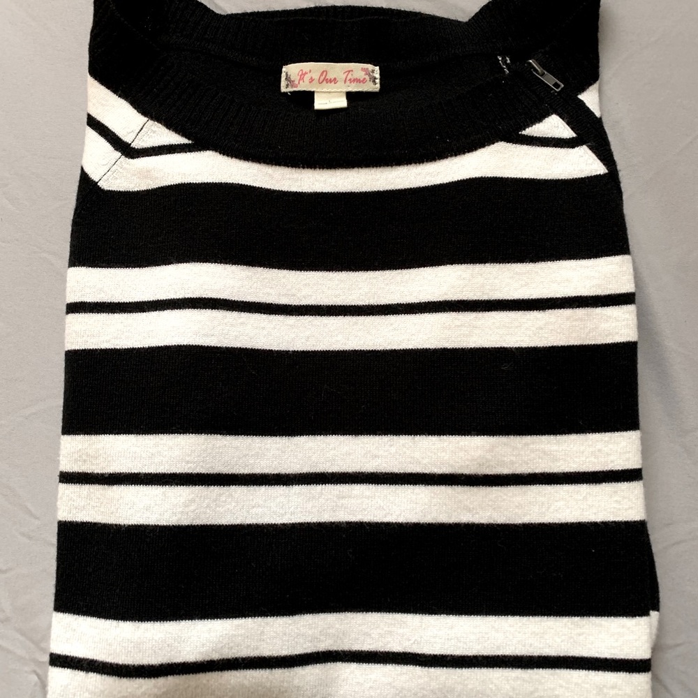 It’s our time black and white sweater